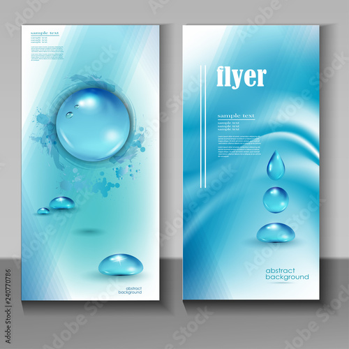 modern flyer with pure water droplet