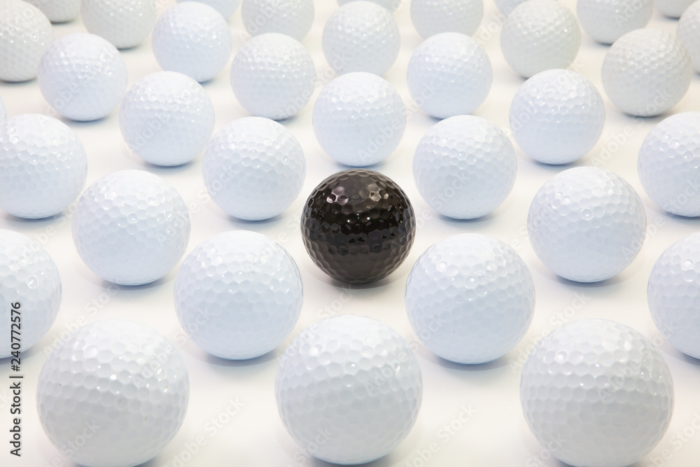 Pattern with white and black golf balls Pattern with white and black golf balls