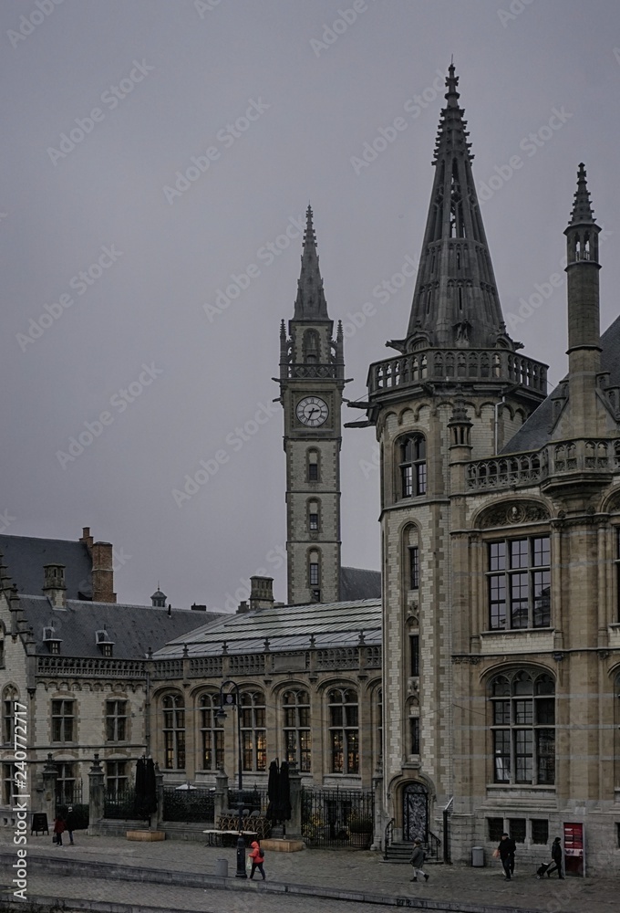 Ghent, East Flanders province, Blegium, November 16, 2018: illustrative editorial photograph of the
old section of Ghent