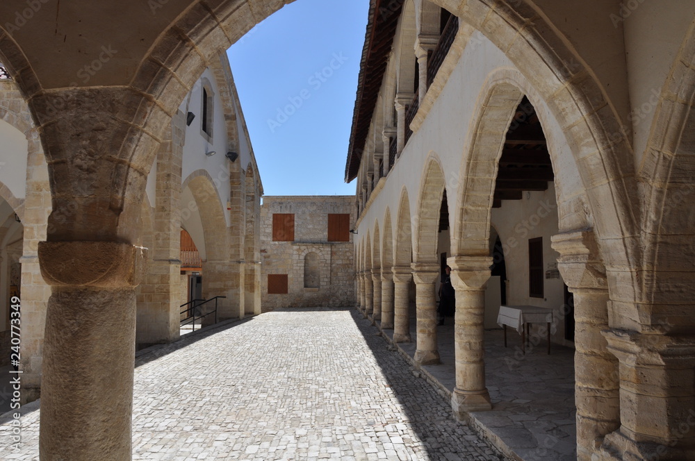 The beautiful Orthodox Timiou Stabrou monastery in Cyprus