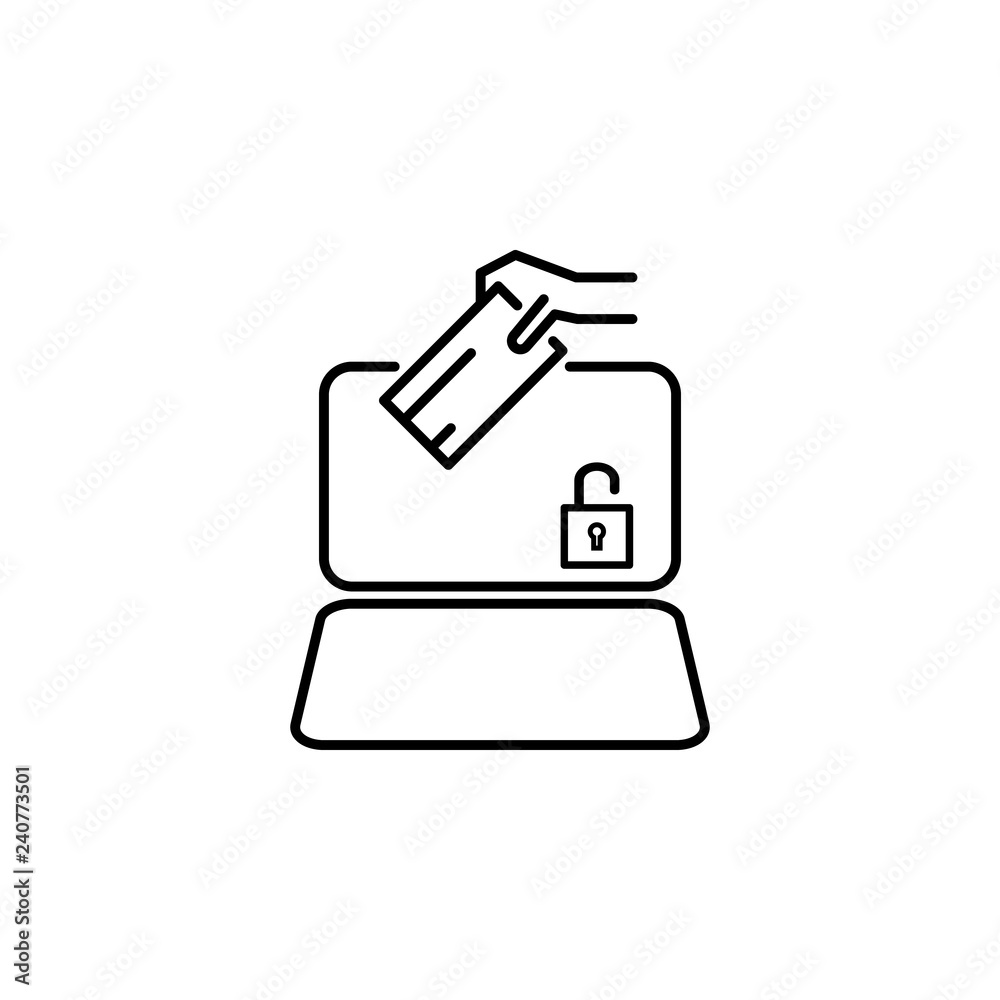 Hacker, theft icon on white background. Can be used for web, logo, mobile app, UI UX Hacker, theft icon on white background. Can be used for web, logo, mobile app, UI UX