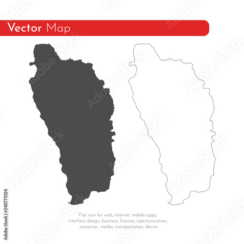 Vector map Dominica. Isolated vector Illustration. Black on White background. EPS 10 Illustration.