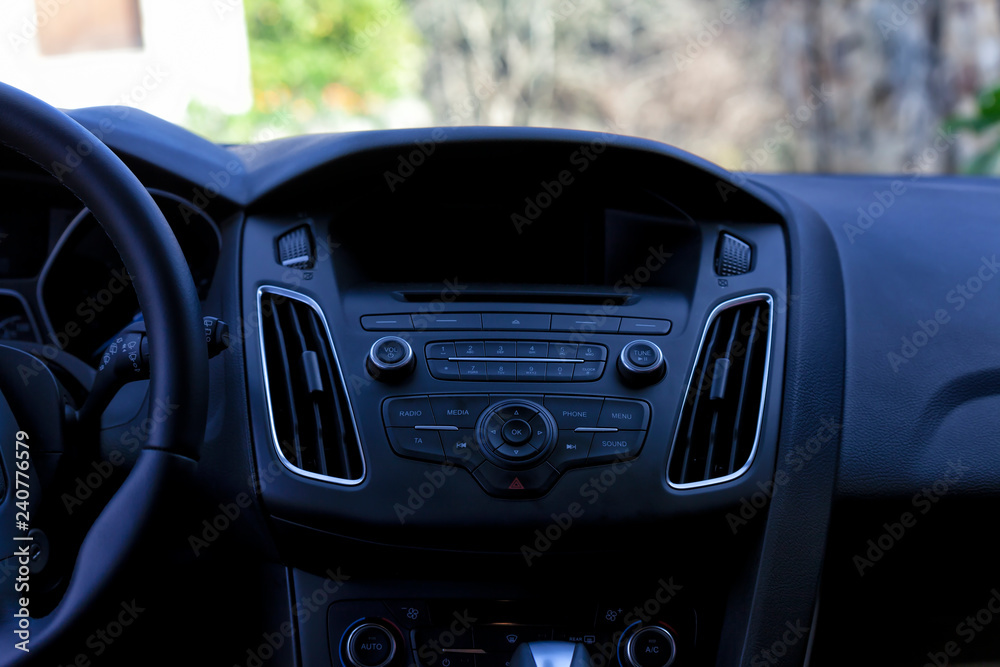 Image of the dashboard of a modern car