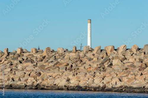 Smokestack hurricane barrier photo