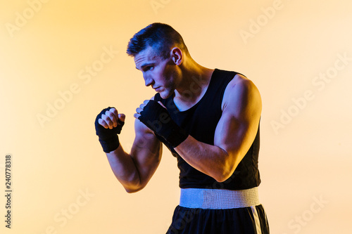 portrait of a boxer in defense position