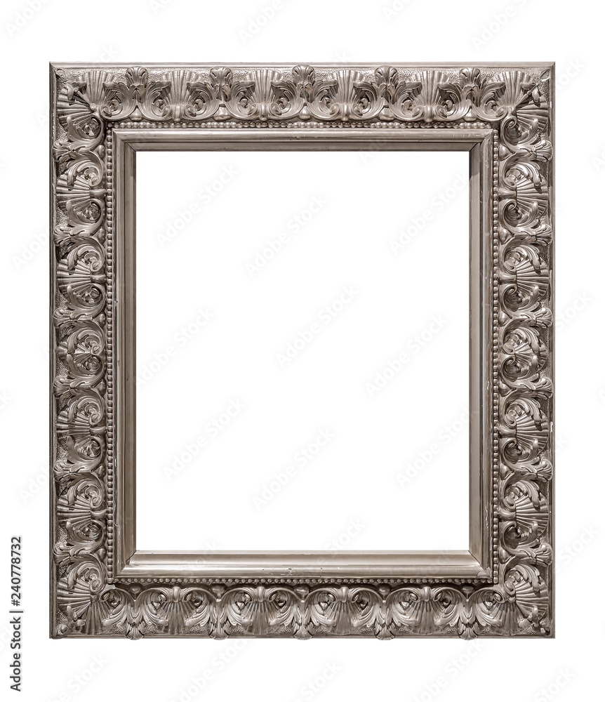Silver frame for paintings, mirrors or photo isolated on white background Silver frame for paintings, mirrors or photo isolated on white background