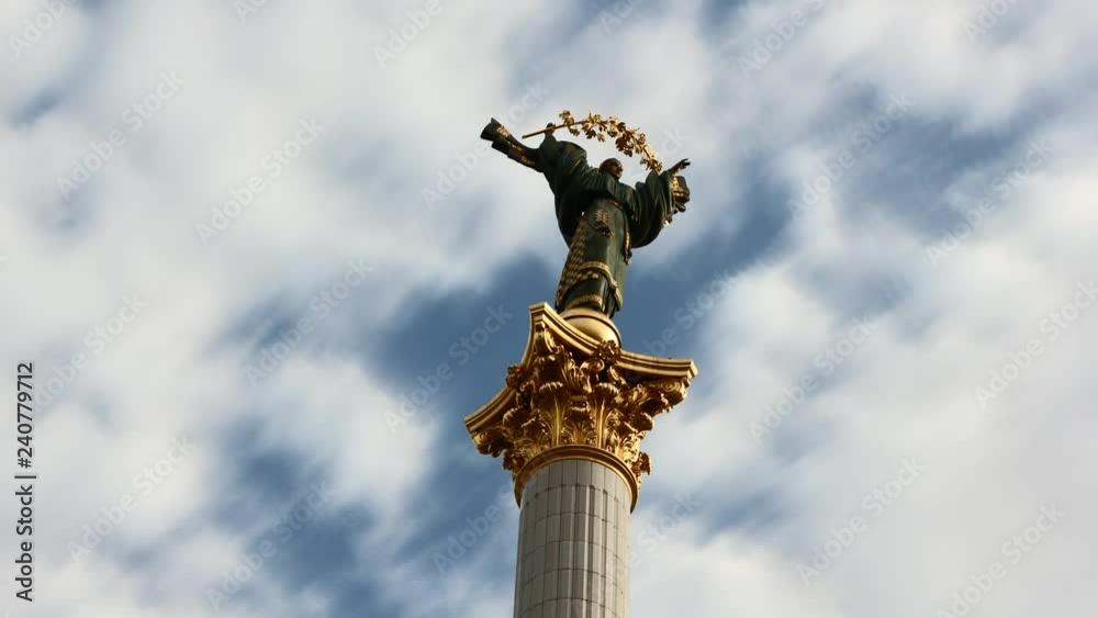 Time Lapse clouds Over Kiev Monument Time Lapse clouds Over Kiev Monument