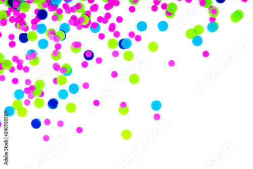 Colorful Confetti on White Background. Party concept