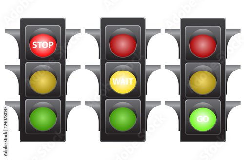 Traffic light stop wait and go stock vector illustration