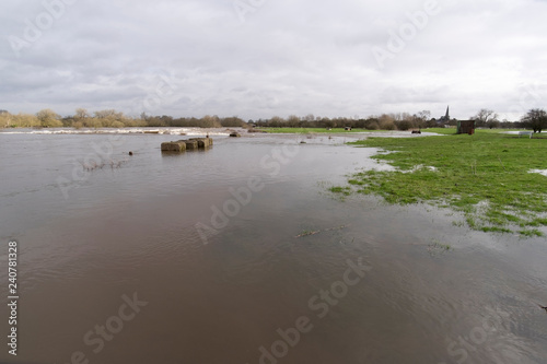 Fooded river Trent scene photo