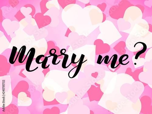 Marry me lettering. Vector illustration