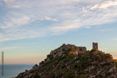 Castle and tower of Montornes in Benicasim, Spain
