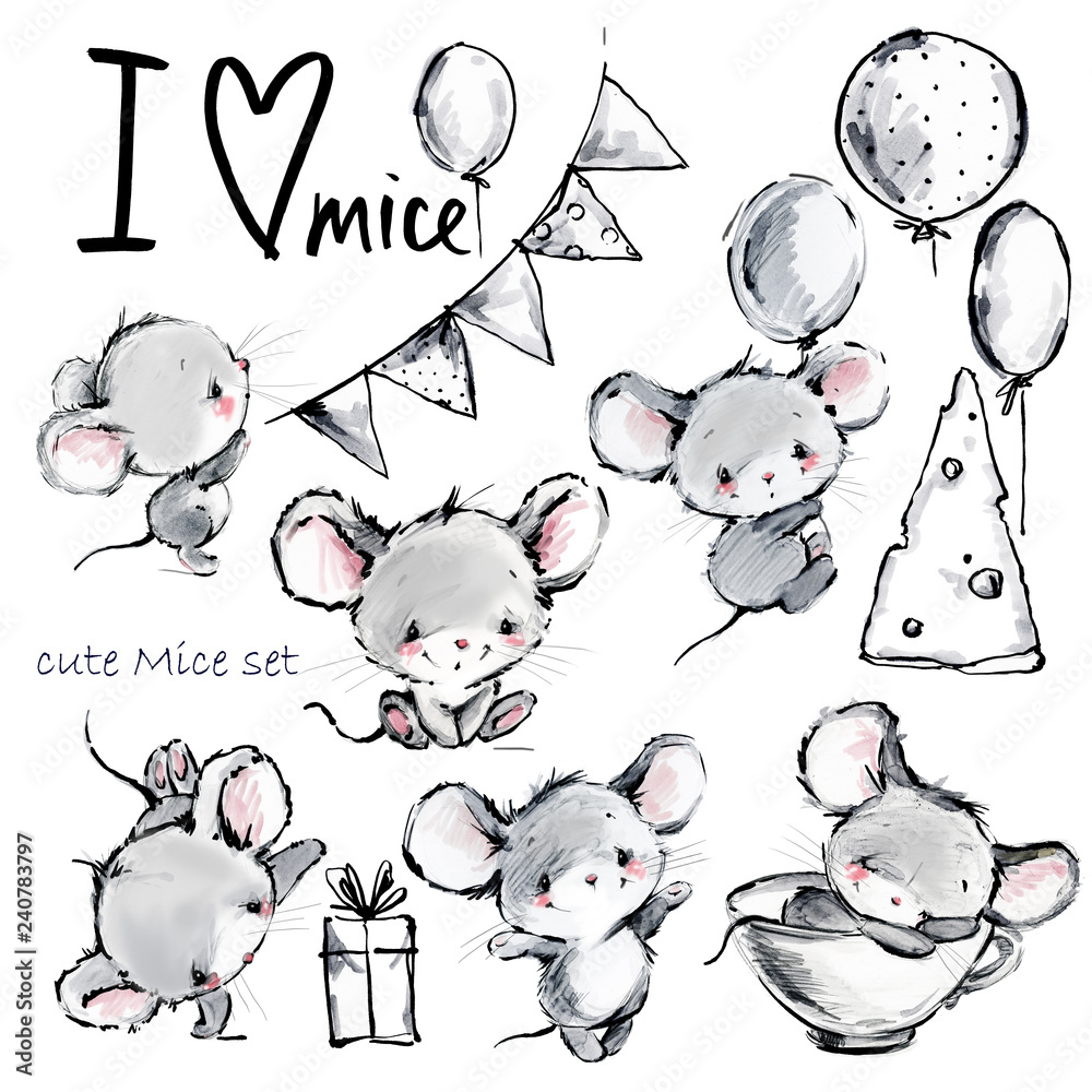 Cute mouse drawing with tiny pencil on Craiyon