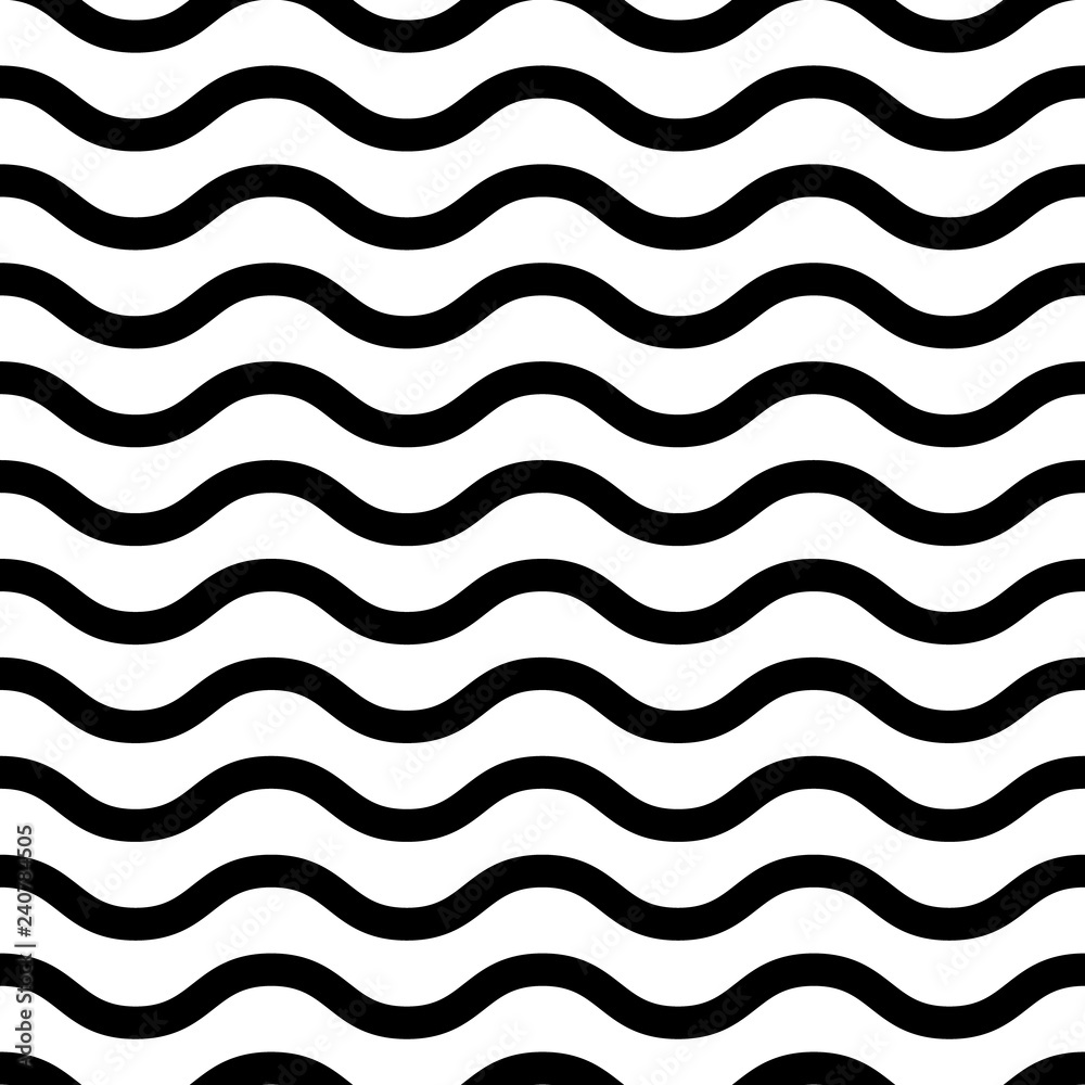 Seamless vector wave lines pattern black and white. Design for wallpaper, fabric, textile, wrapping. Simple background Seamless vector wave lines pattern black and white. Design for wallpaper, fabric, textile, wrapping. Simple background