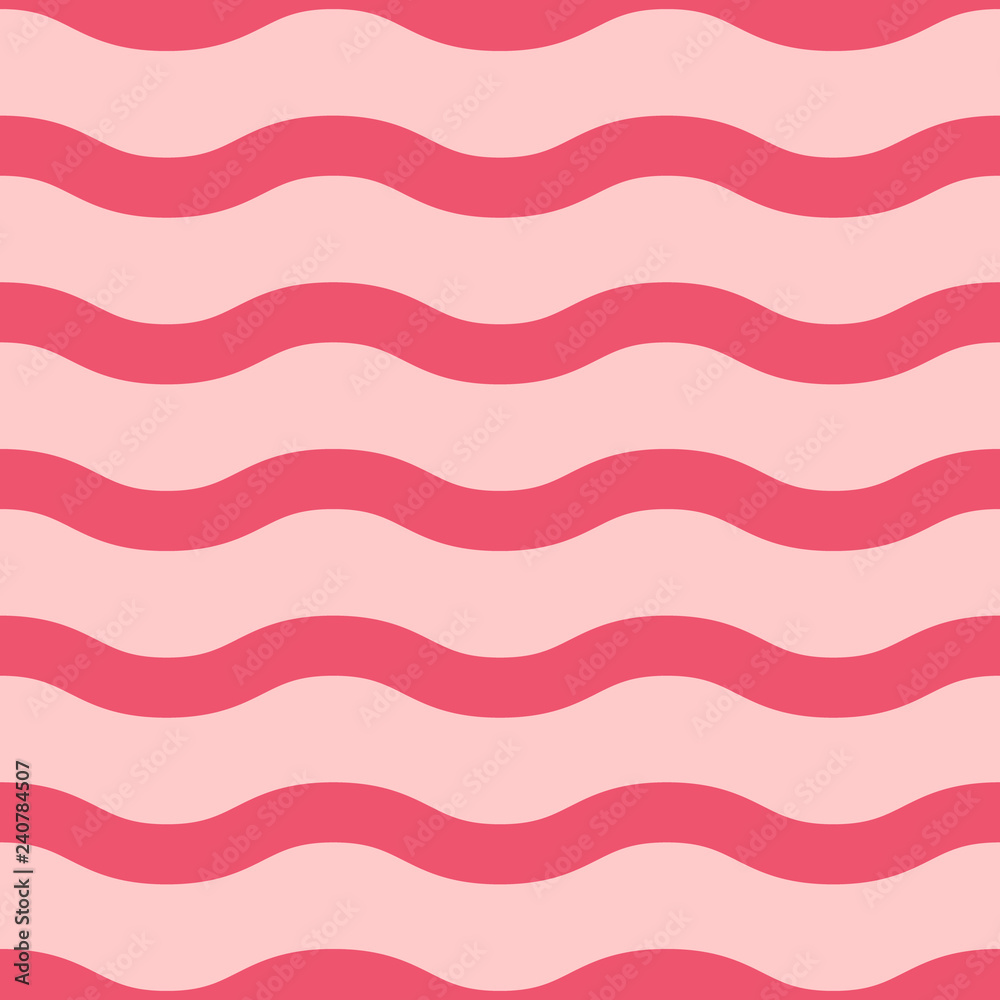 Seamless vector wave lines pattern pink. Design for wallpaper, fabric, textile, wrapping. Simple background