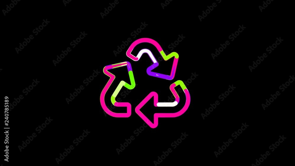 Circles gather in symbol recycle. After it crumbles in a line and moves to the camera. Alpha channel black Circles gather in symbol recycle. After it crumbles in a line and moves to the camera. Alpha channel black