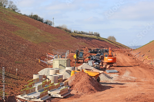 Road construction site equipment