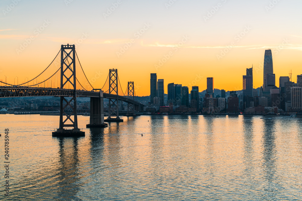 San Francisco–Oakland Bay Bridge Sunset