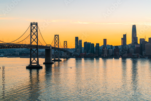 San Francisco–Oakland Bay Bridge Sunset © Alexander Davidovich
