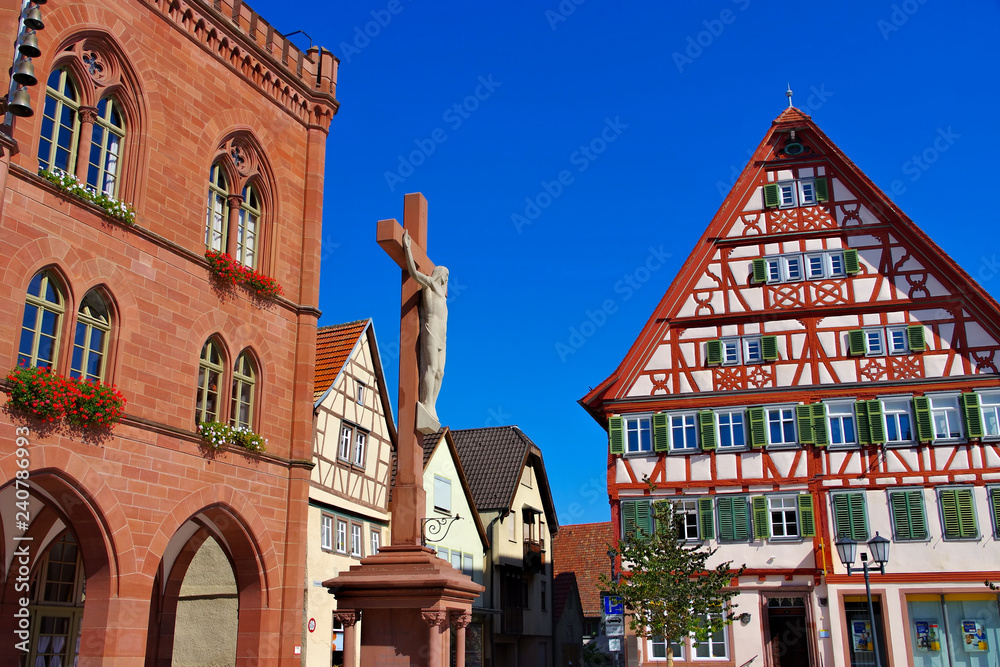 Obraz premium Tauberbischofsheim Rathaus - town hall in Tauberbischofsheim, Germany
