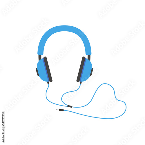 Modern headphone icon. Cartoon vector illustration in a flat style.
