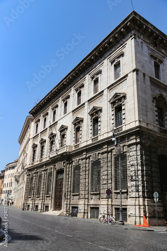 Facade of a Building in Rome, Italy