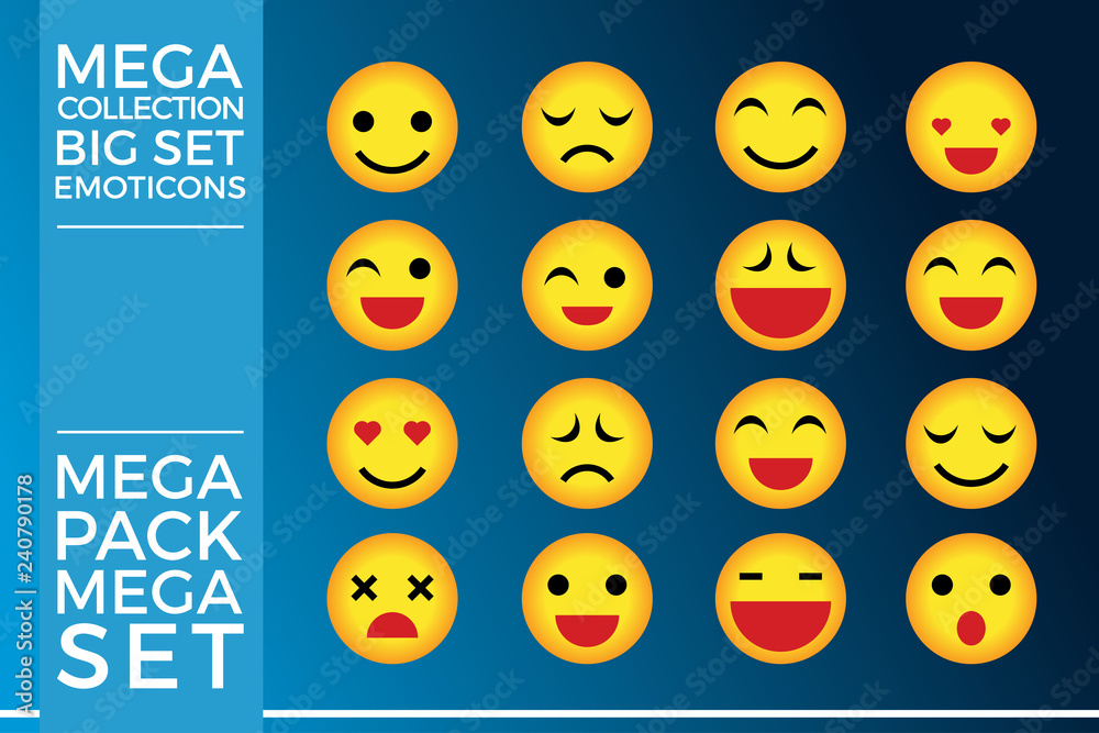 Big Set High Quality Vector Cartoonish Emoticons Eps 10 Big Set High Quality Vector Cartoonish Emoticons Eps 10