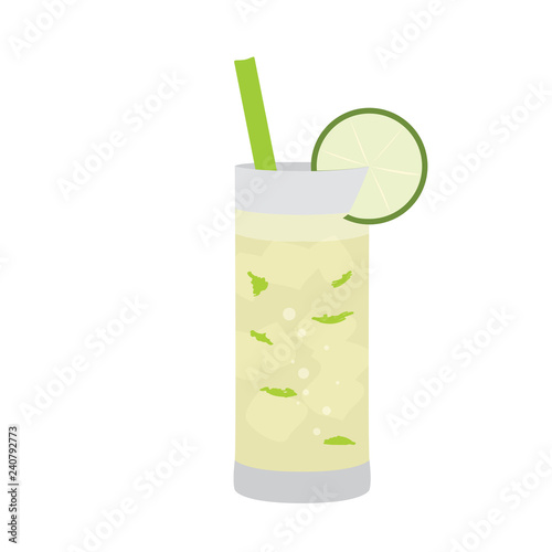 Isolated tropical cocktail image. Vector illustration design