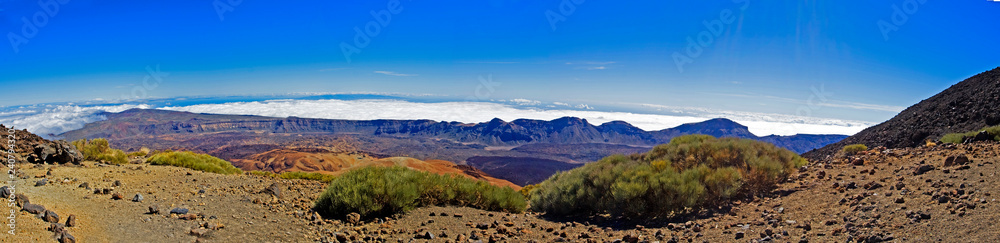 Trek around Tede volcano in the afternoon on the island of Tenerife.