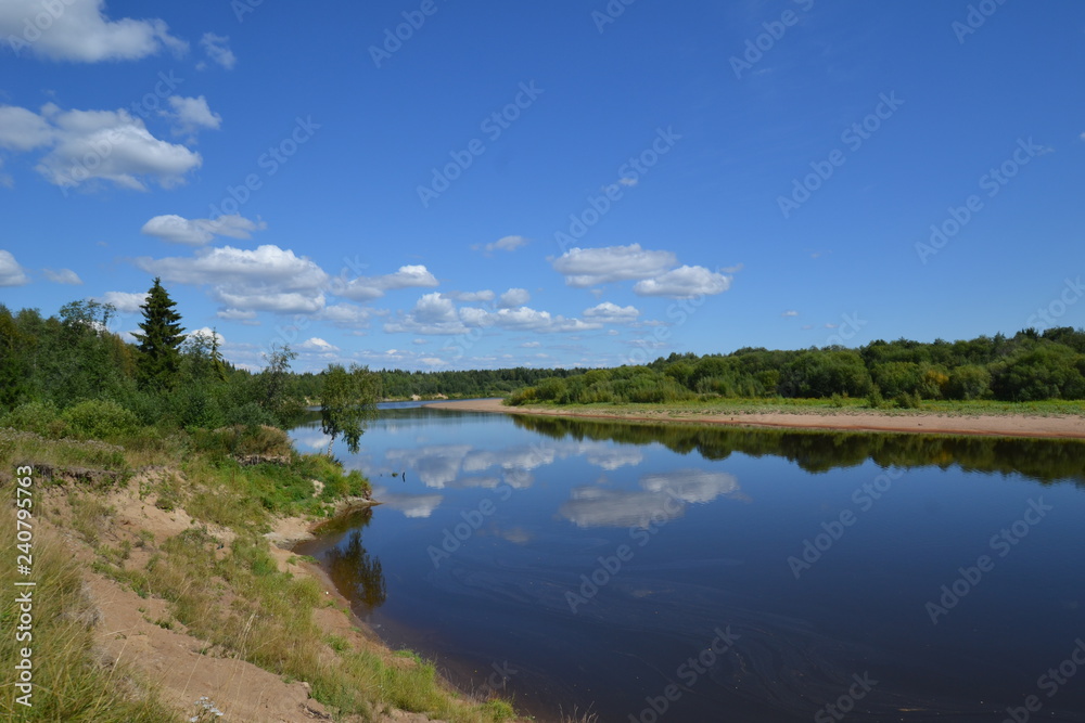 река Колва в районе Чердыни на севере Пермского края