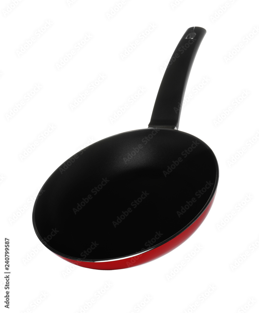 Clean nonstick frying pan isolated on white Clean nonstick frying pan isolated on white