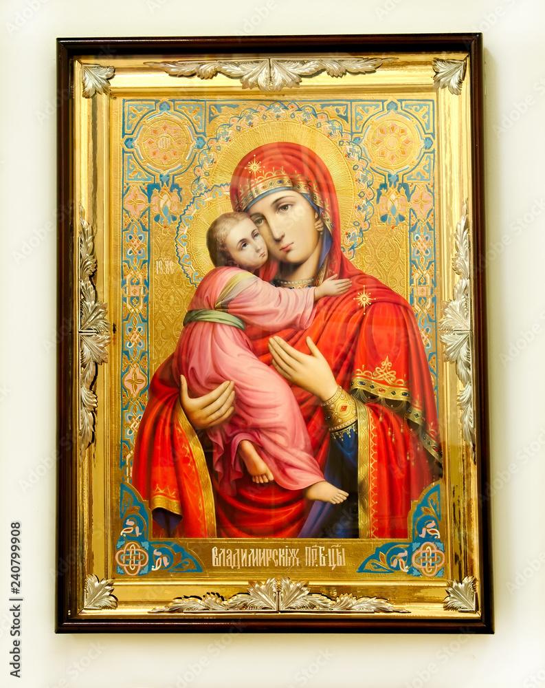 Fototapeta premium icon virgin mary and jesus