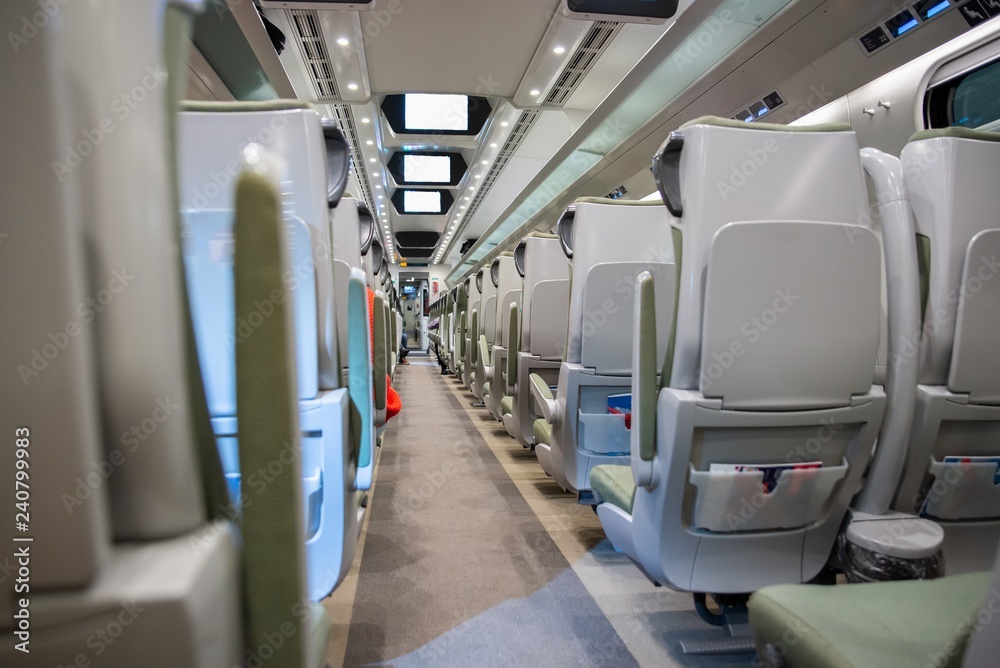 Obraz premium Fast modern comfortable train interior