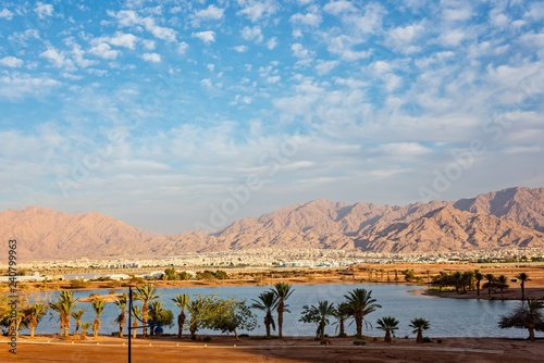 View on Jordan Aqaba city from Eilat photo