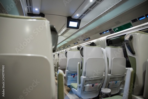 Fast modern comfortable train interior © Daniel Jędzura