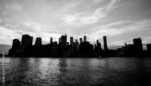 New York skyline in high contrast, black and white