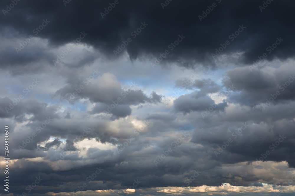 Natural background: dark stormy sky