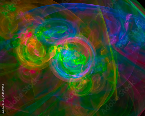 abstract digital fractal, beautiful design, party