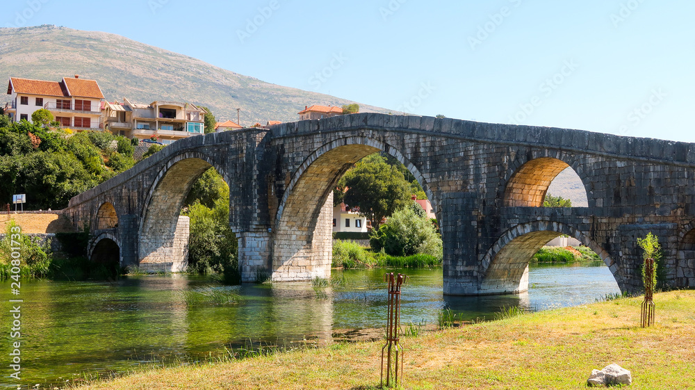 Fototapeta premium Arslanagic (Perovic) Bridge, The Old Bridge in Trebinje, Bosnia and Herzegovina