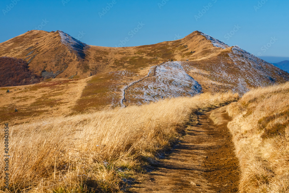 Fototapeta premium Autumn landscape in Bieszczady Mountains, south east Poland