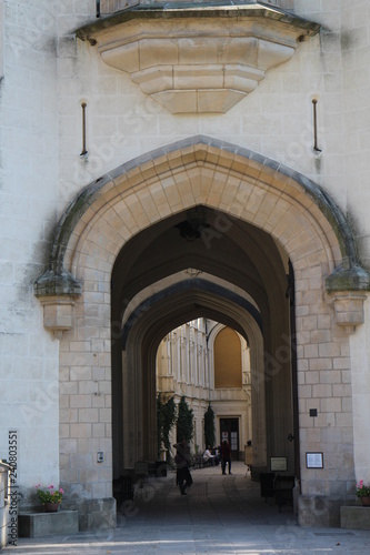 Entrance and corridor to courtyard of Hluboká nad Vltavou castle, Czech republic © dalajlama
