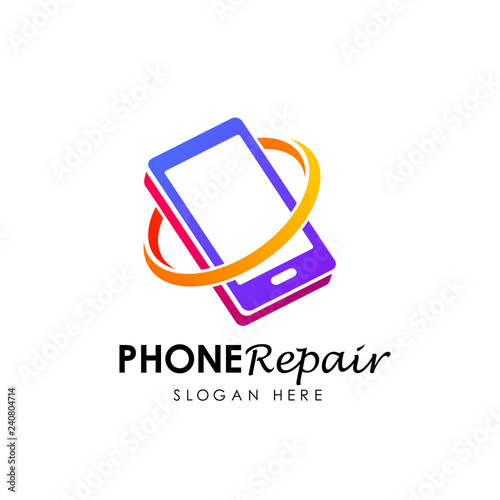 phone repair logo logo design. phone shop logo design