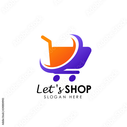 lets shopping logo design template. shop icon design