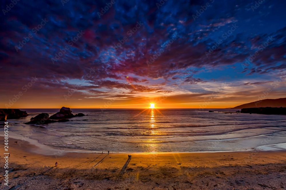 People on Beach from Above, Sunset People on Beach from Above, Sunset