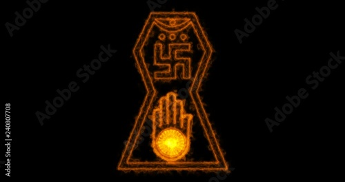 Glowing symbol of jainism photo
