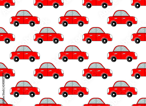 Vector seamless pattern with car. Surface for wrapping paper, shirts, cloths, Digital paper