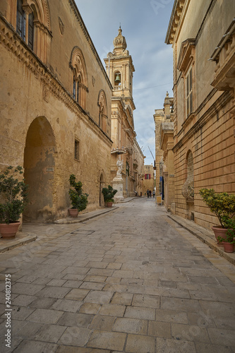 Streets in the Fortified City of Mdina,