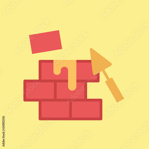 Silhouette icon bricklaying