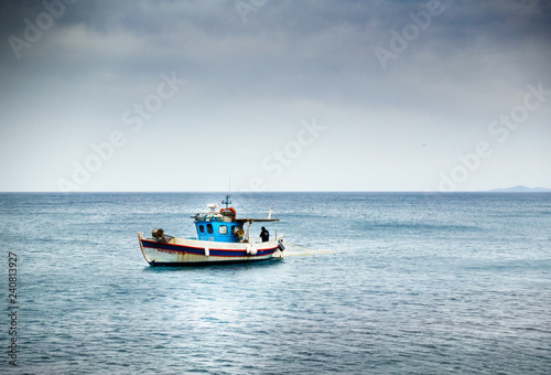 Boat in sea Crete Greece Europe © bruno135_406