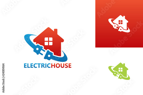 Electric House Logo Template Design Vector, Emblem, Design Concept, Creative Symbol, Icon